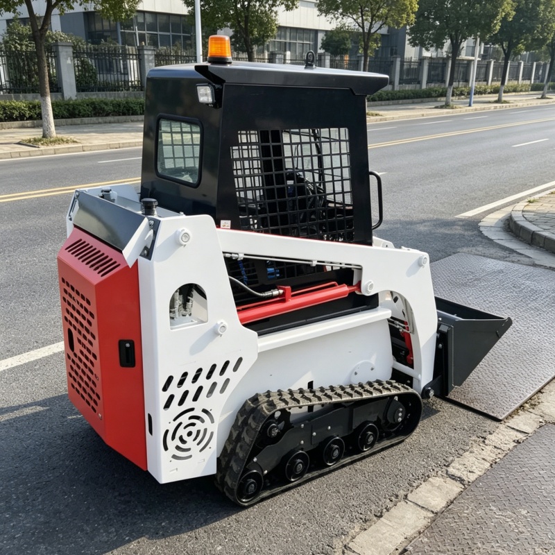 Skid Steer Loader - รถขนส่งสกิดสเตียร์สำหรับพาร์คโลจิสติกส์แบบกำหนดเอง, รถตักสกิดสเตียร์สำหรับขนถ่ายสินค้า, รถตักสกิดสเตียร์ขนาดใหญ่สำหรับโรงงาน