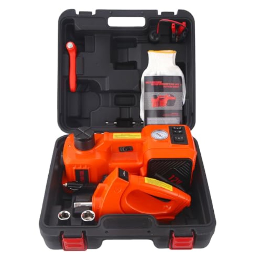 Hydraulic Floor Jack - ชุดแม่แรงยกรถไฟฟ้า 5 ตัน แม่แรงไฮดรอลิก แม่แรงยกรถแบบตั้งพื้น พร้อมปั๊มลมในตัวและประแจลม