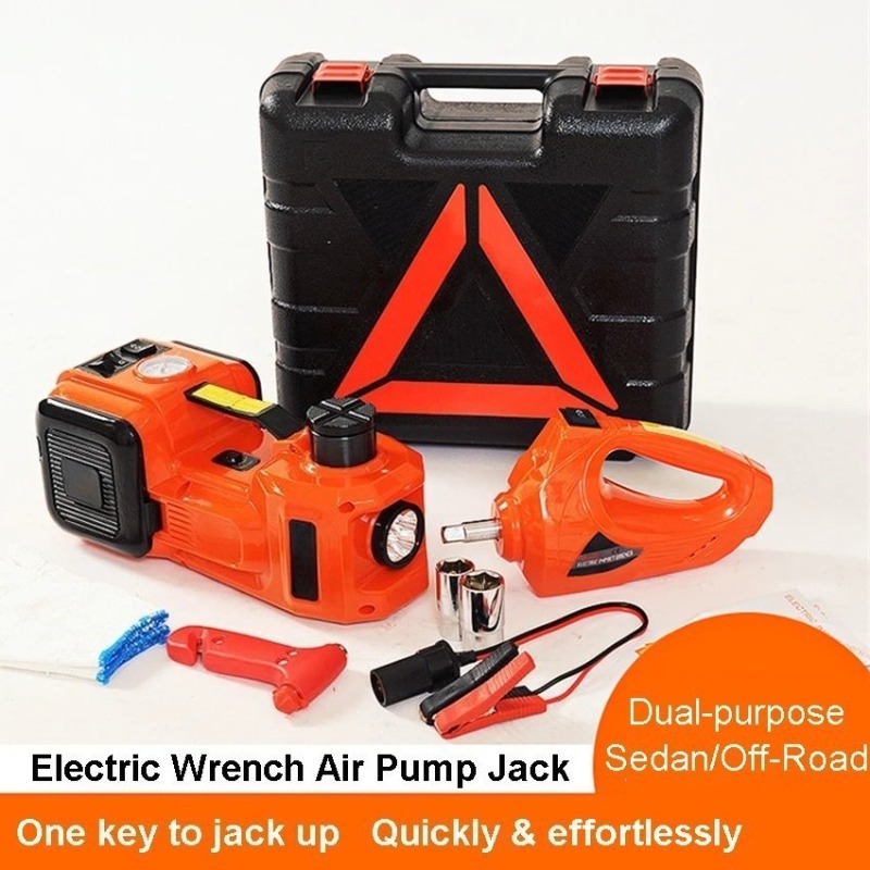 Hydraulic Floor Jack - แม่แรงยกรถไฮดรอลิกไฟฟ้า 12V รุ่นออฟโรด พร้อมปั๊มลม เครื่องมือเปลี่ยนยางสามในหนึ่งเดียวสำหรับซ่อมรถยนต์