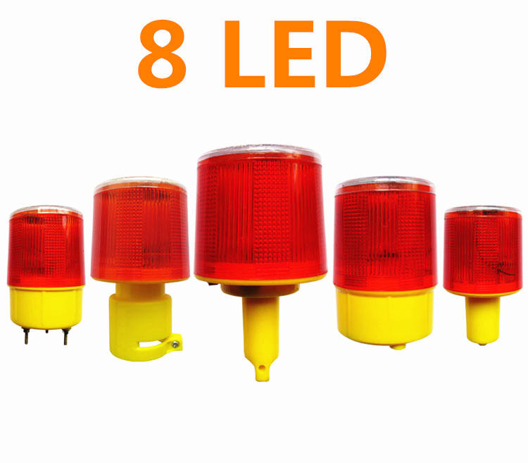 Road Traffic Cone - 8LED bright LEDพลังงานแสงอาทิตย์ขับเคลื่อนการจราจรไฟเตือนสิ่งกีดขวางไฟs trobeทาวเวอร์ไฟเตือนถนนกรวย