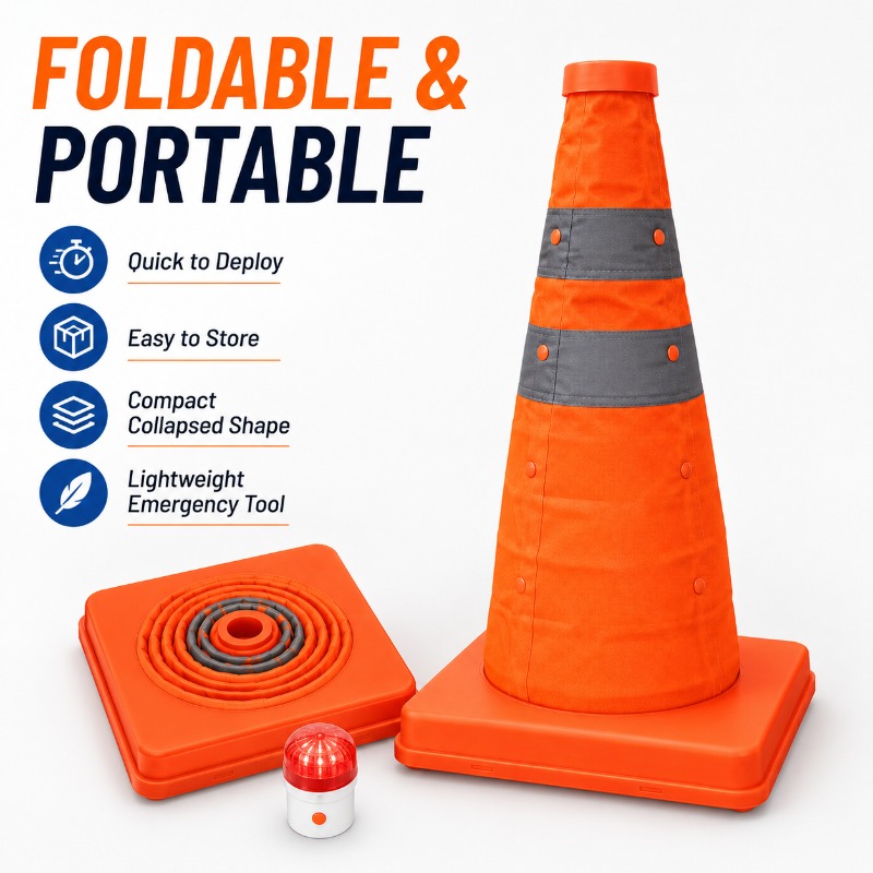 กรวยจราจรแบบพับได้แบบพกพา 30-7 - Road Traffic Cone บทวิจารณ์และราคา