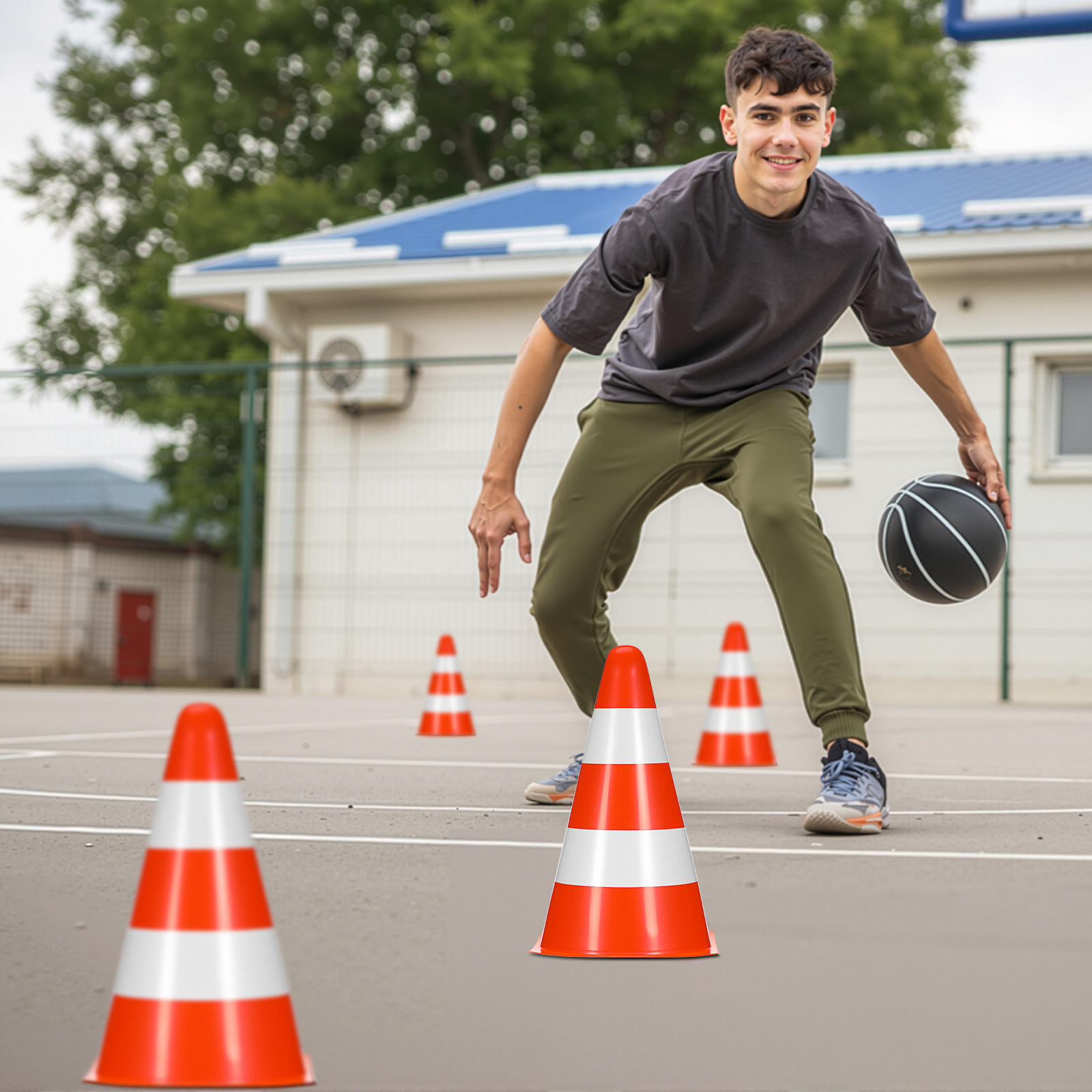 กรวยจราจรพลาสติกกันน้ำ 6 ชิ้น  - Road Traffic Cone บทวิจารณ์และราคา