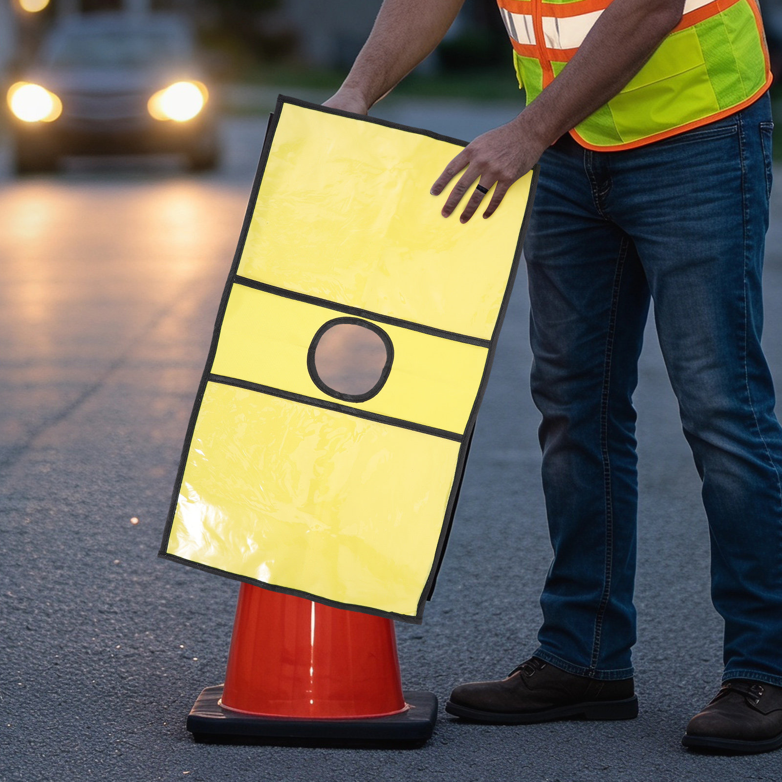 ปลอกกรวยจราจร 2 ชิ้น ทำจาก PVC - Road Traffic Cone บทวิจารณ์และราคา